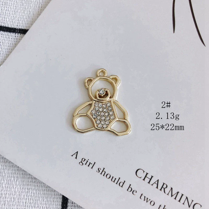 Wholesale Alloy Inlaid Jewelry Accessories With Bear And Rabbit Shapes For Earrings And Necklace - Image 7