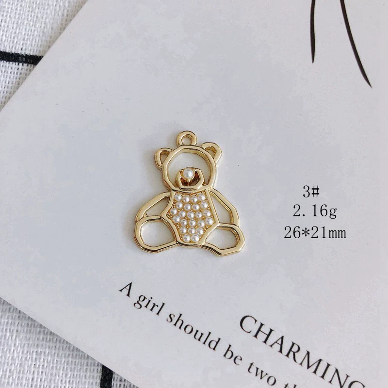 Wholesale Alloy Inlaid Jewelry Accessories With Bear And Rabbit Shapes For Earrings And Necklace - Image 8