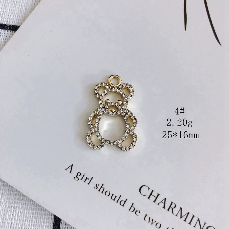 Wholesale Alloy Inlaid Jewelry Accessories With Bear And Rabbit Shapes For Earrings And Necklace - Image 9