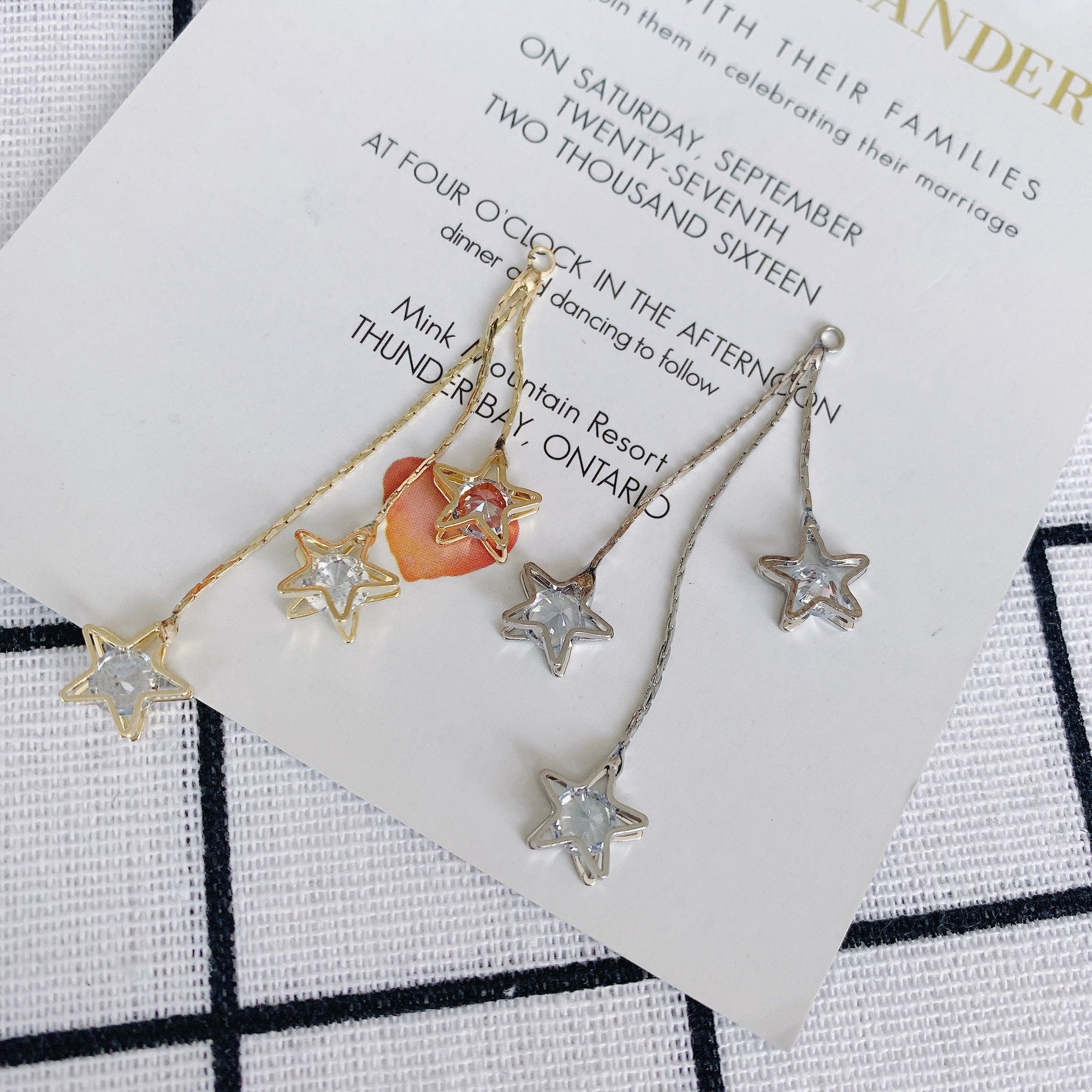 Wholesale Alloy Inlaid Star Earrings Jewelry Accessories With Electroplating - Image 4
