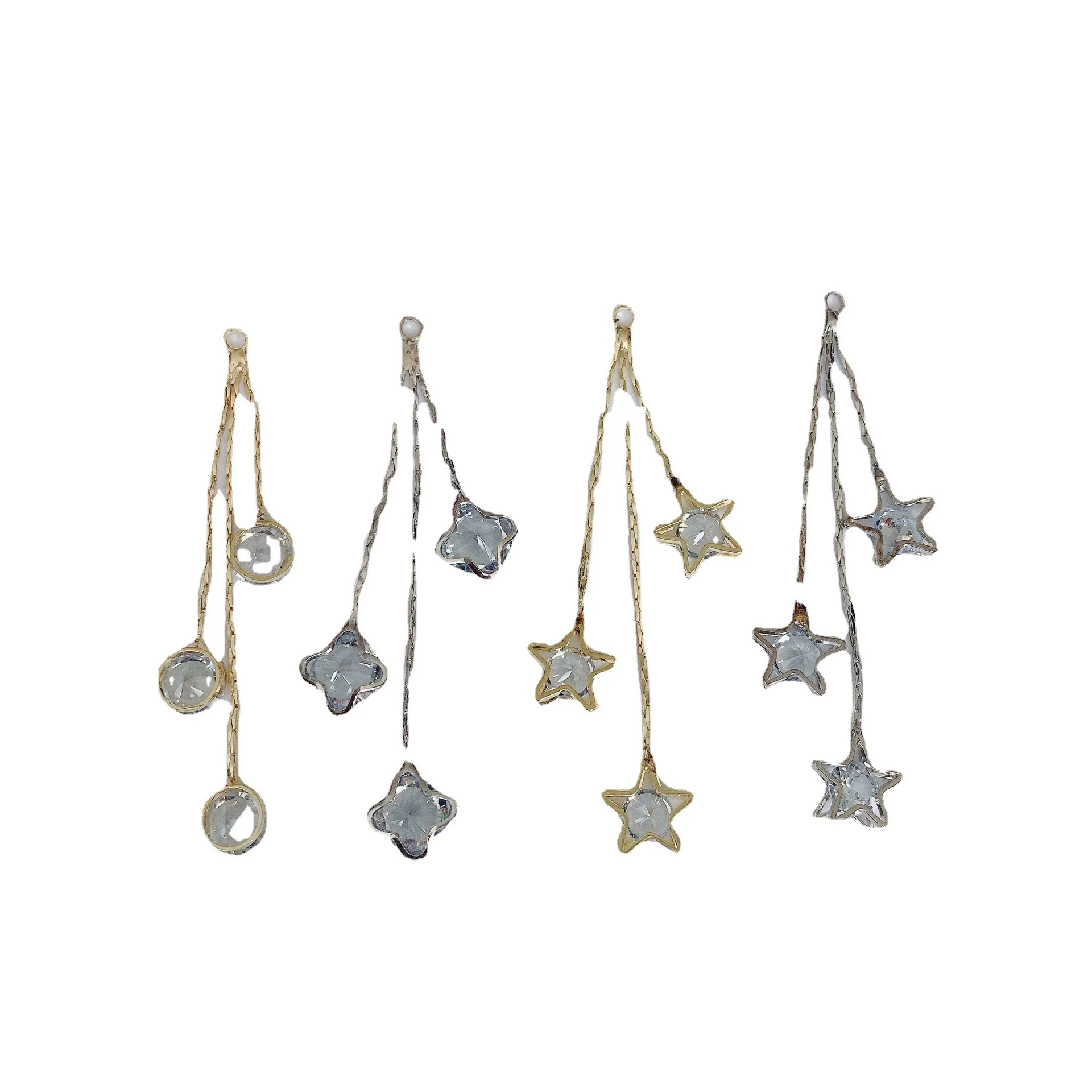 Wholesale Alloy Inlaid Star Earrings Jewelry Accessories With Electroplating - Image 5