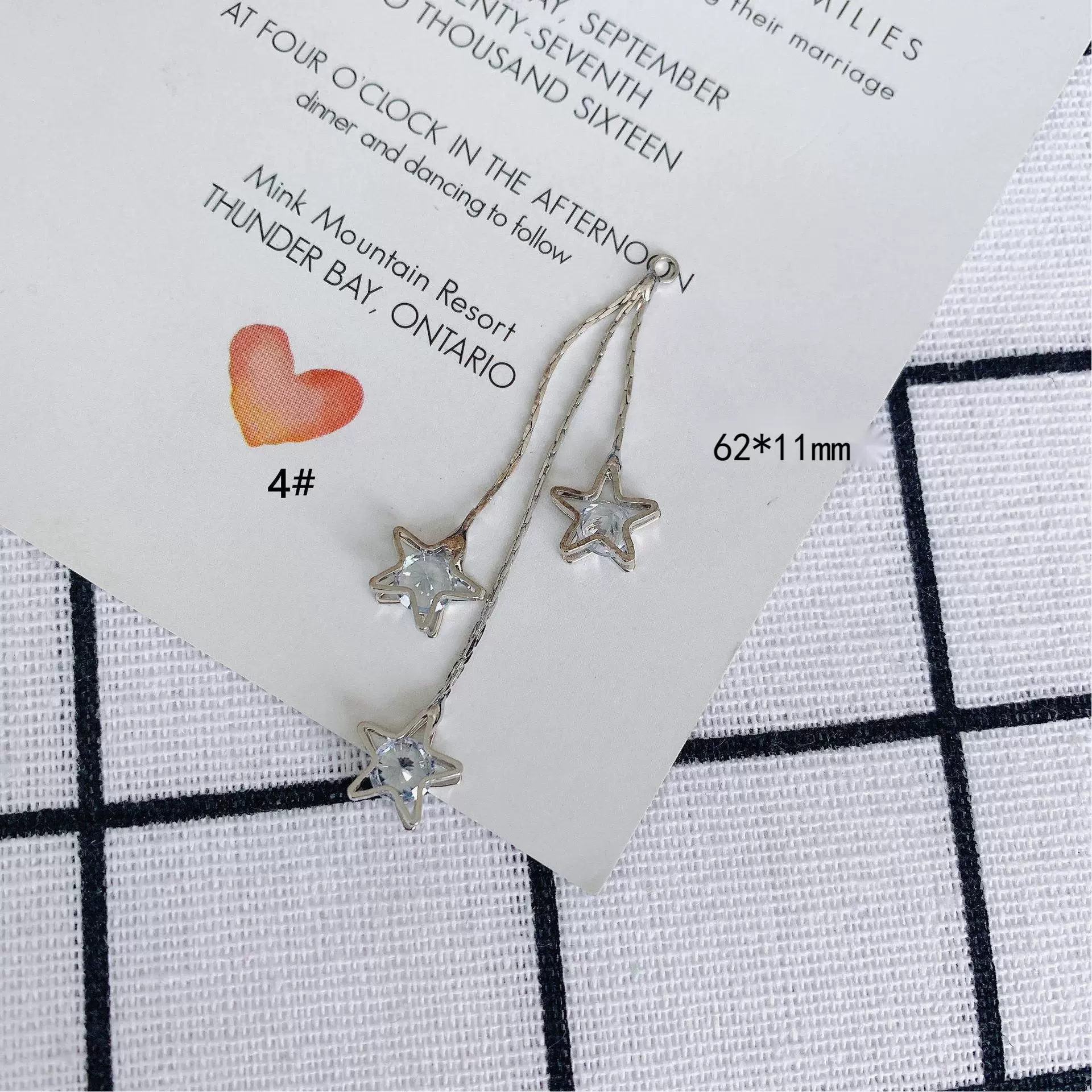 Wholesale Alloy Inlaid Star Earrings Jewelry Accessories With Electroplating - Image 9