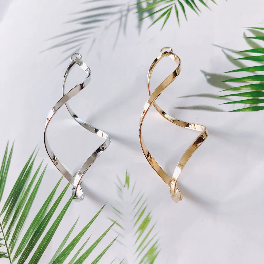 Wholesale Alloy Jewelry Accessories Color Retention Plating Twist Simple Earrings - Image 3