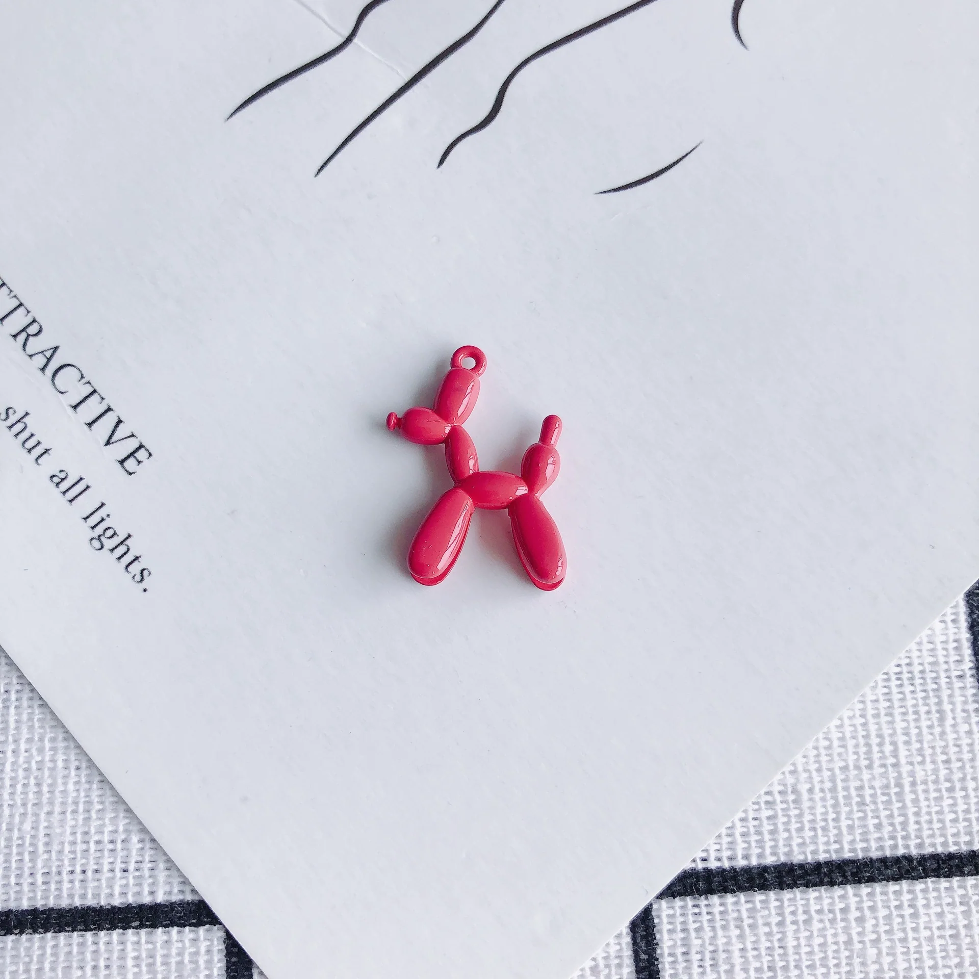 Wholesale Alloy Jewelry Accessories Spray Painted Abstract Puppy Earrings Pendant - Image 12