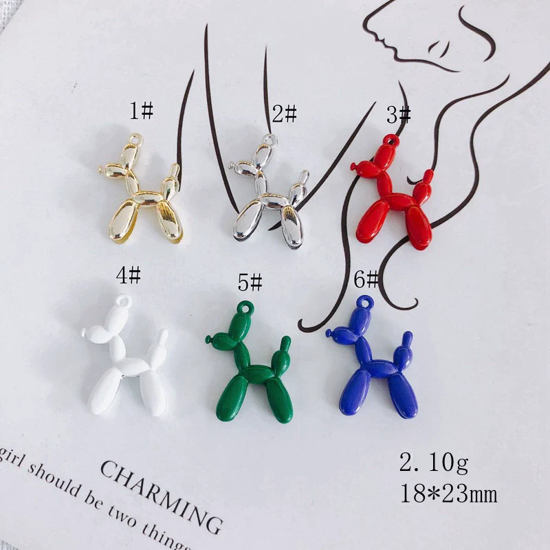 Wholesale Alloy Jewelry Accessories Spray Painted Abstract Puppy Earrings Pendant - Image 2