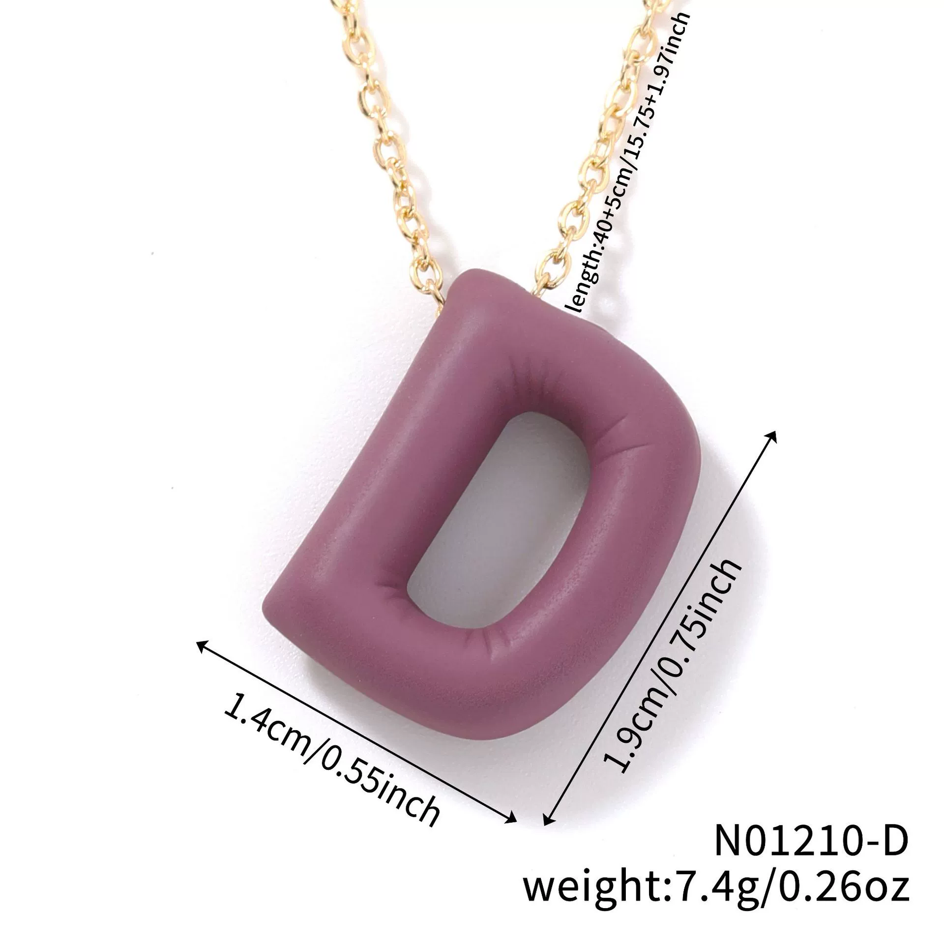 Wholesale Alloy Letter Pendant Necklace With O Chain And Electroplating Light Luxury Style - Image 9