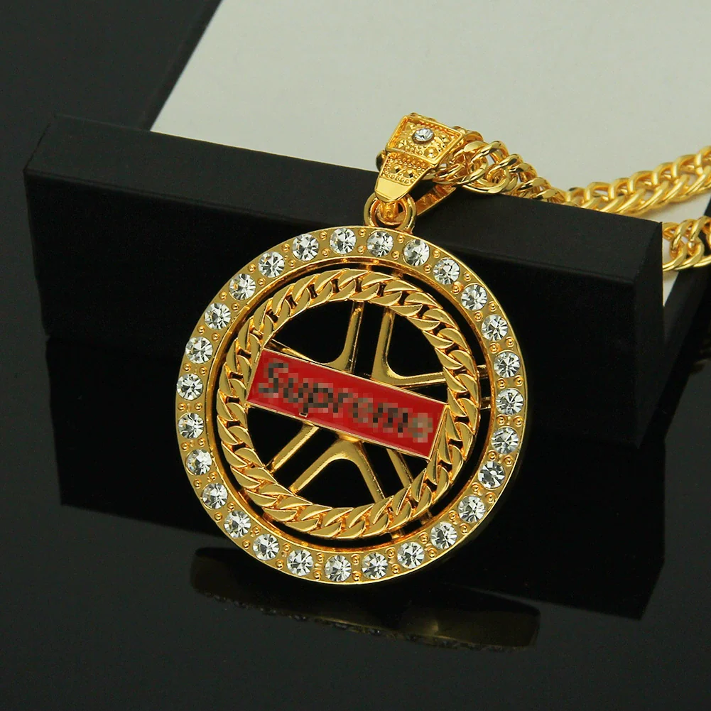 Wholesale Alloy Men's Diamondembedded Dollar Sign Pendant Necklace With Cuban Chain - Image 4