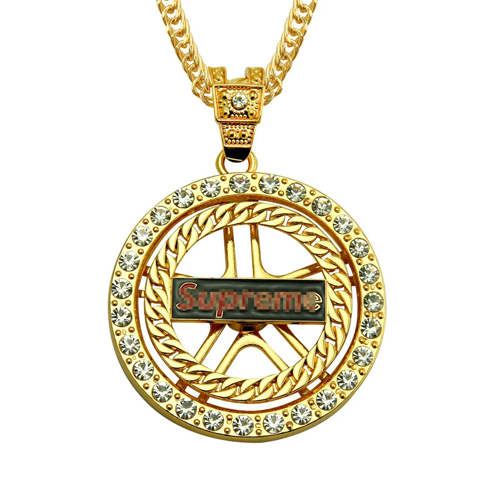 Wholesale Alloy Men's Diamondembedded Dollar Sign Pendant Necklace With Cuban Chain - Image 6