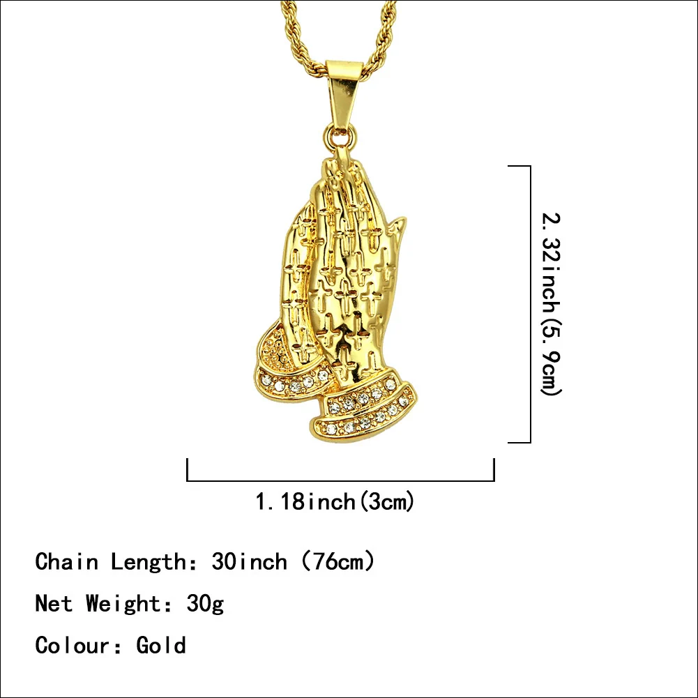 Wholesale Alloy Men's Hip Hop Punk Bergamot Diamond Pendant Necklace - Image 2