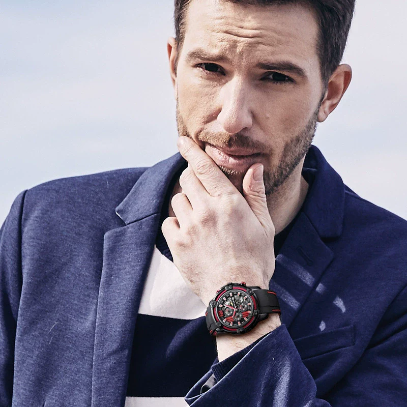 Wholesale Alloy Men's Hollow Calendar Sports Watch With Mineral Strengthened Glass Mirror And Silicone Strap - Image 3