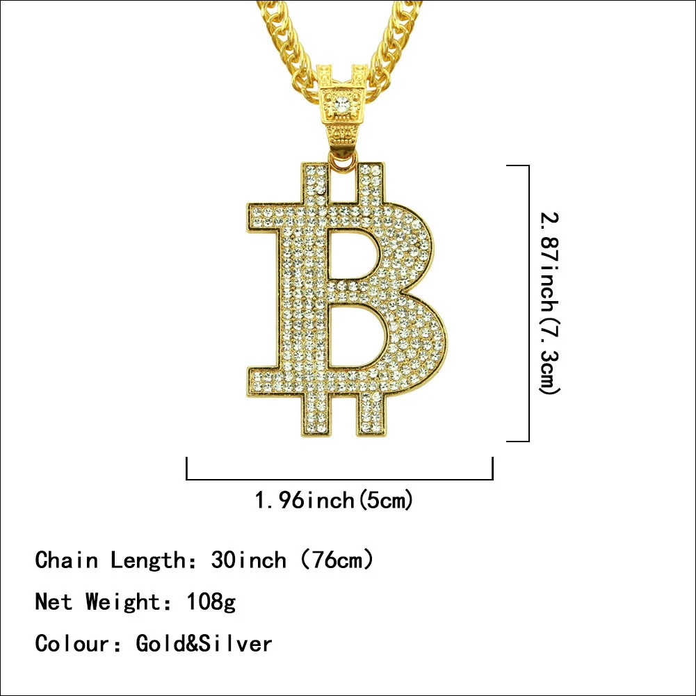 Wholesale Alloy Men's Pendant Necklace With Diamond And Letter Pattern Three Dimensional Fashion Street Dance Style - Image 3