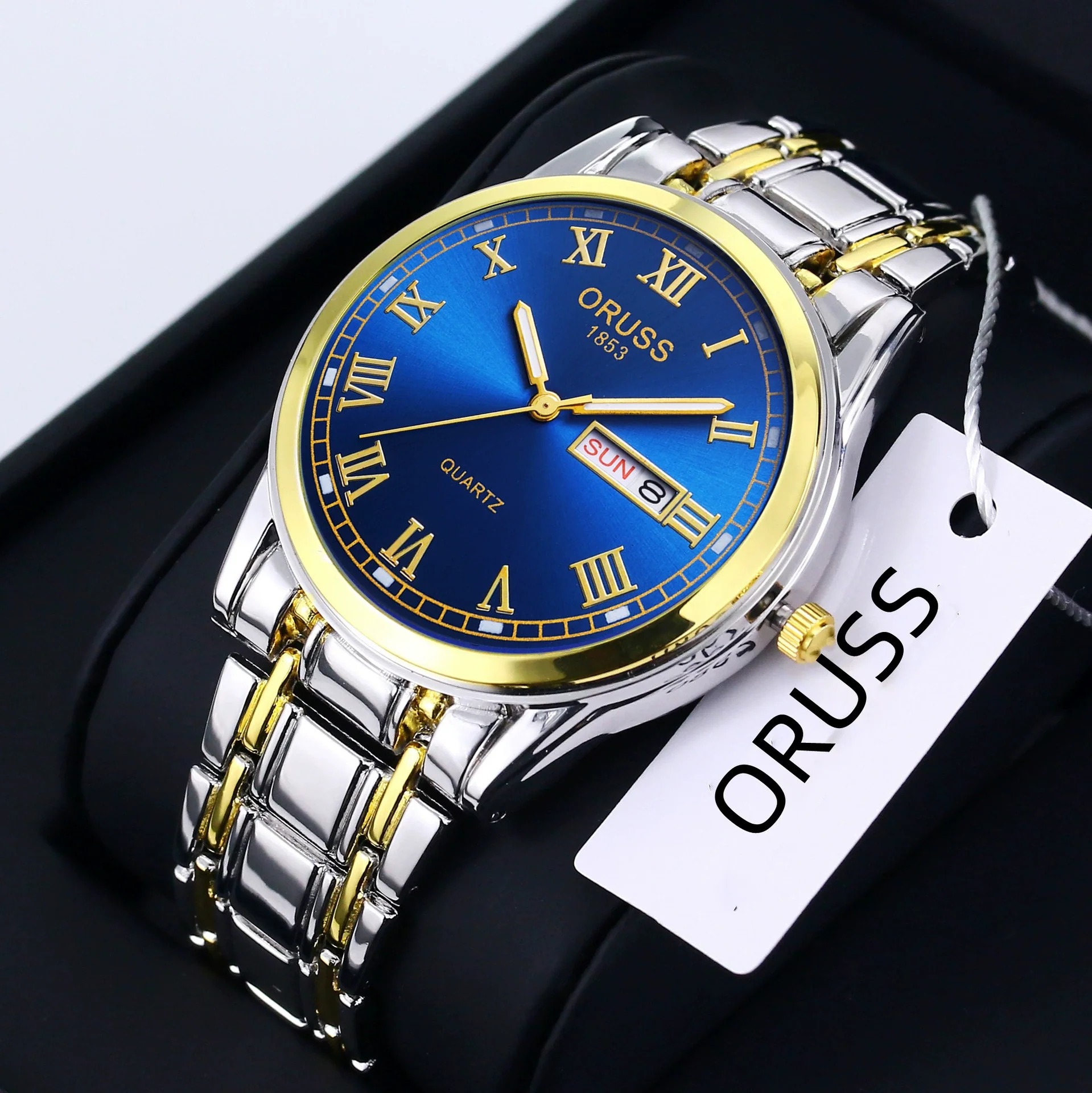 Wholesale Alloy Men's Quartz Watch Fashion Allmatch Waterproof Luminous Double Calendar Round Roman Scale - Image 8