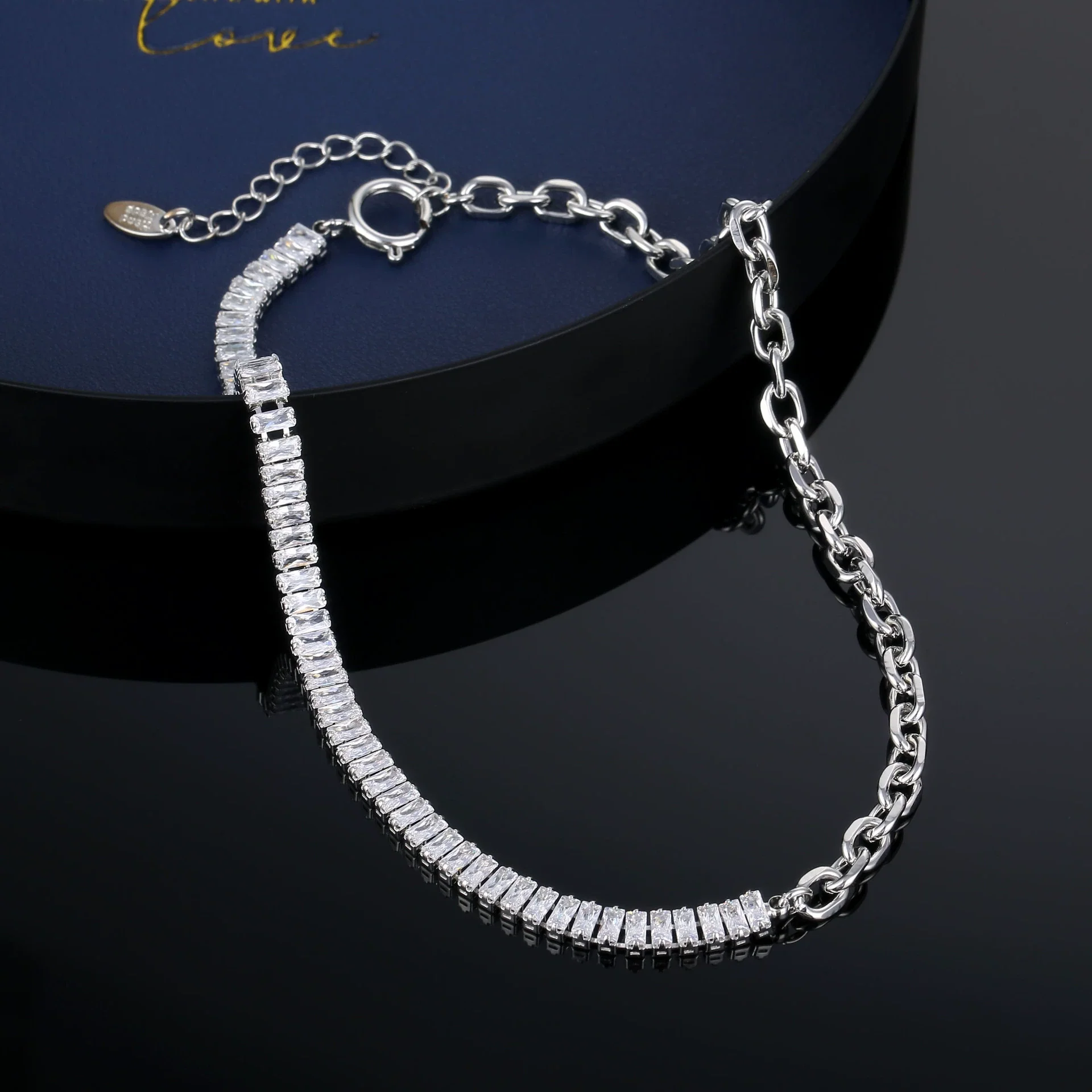 Wholesale Alloy Microinlaid Zircon Necklace Stainless Steel Geometric Electroplating Unisex - Image 3