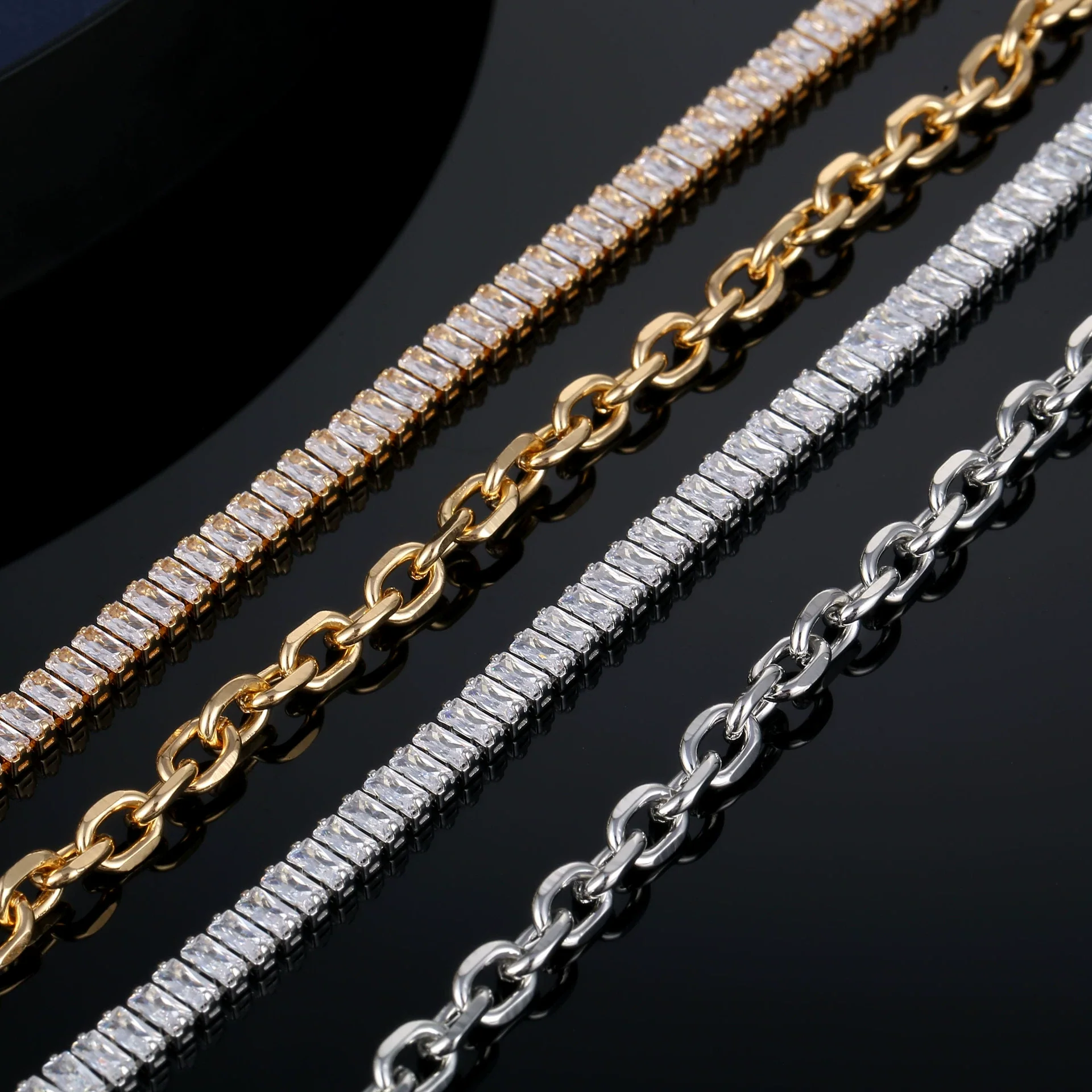 Wholesale Alloy Microinlaid Zircon Necklace Stainless Steel Geometric Electroplating Unisex - Image 4