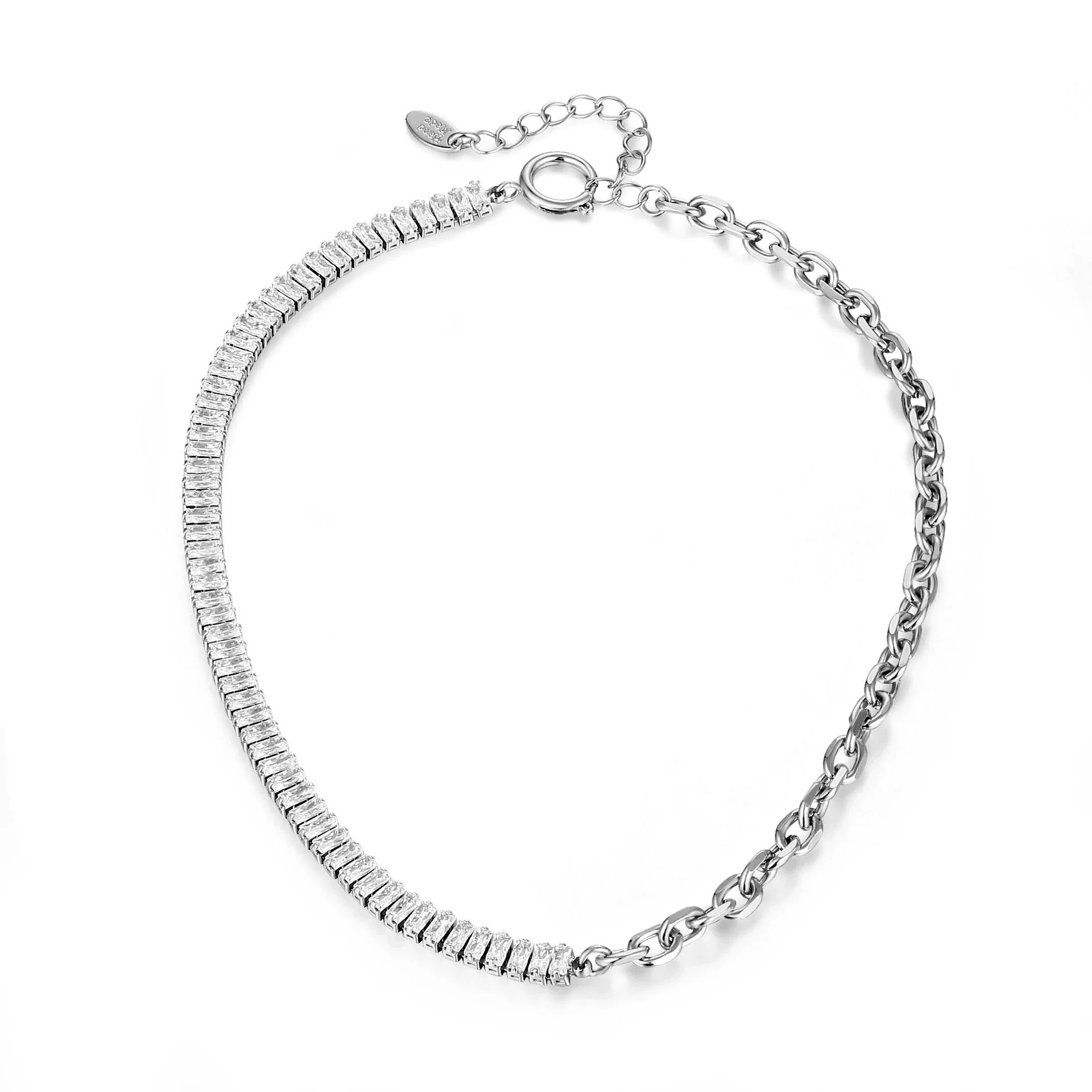 Wholesale Alloy Microinlaid Zircon Necklace Stainless Steel Geometric Electroplating Unisex - Image 5