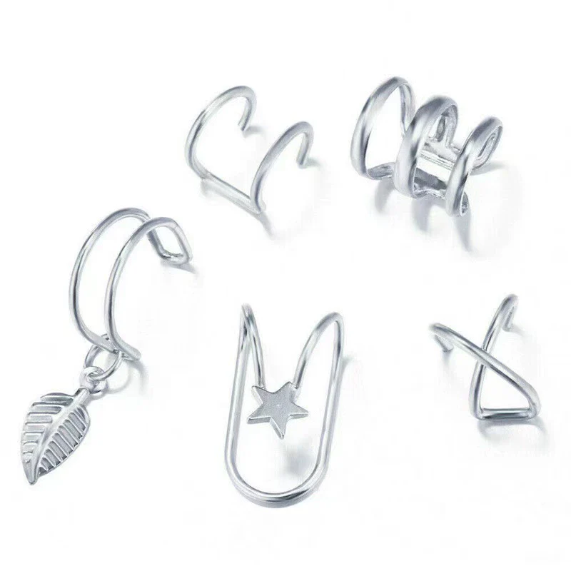Wholesale Alloy Nonpierced Women's Geometric Ushaped Doublelayer Ear Studs Electroplated - Image 6