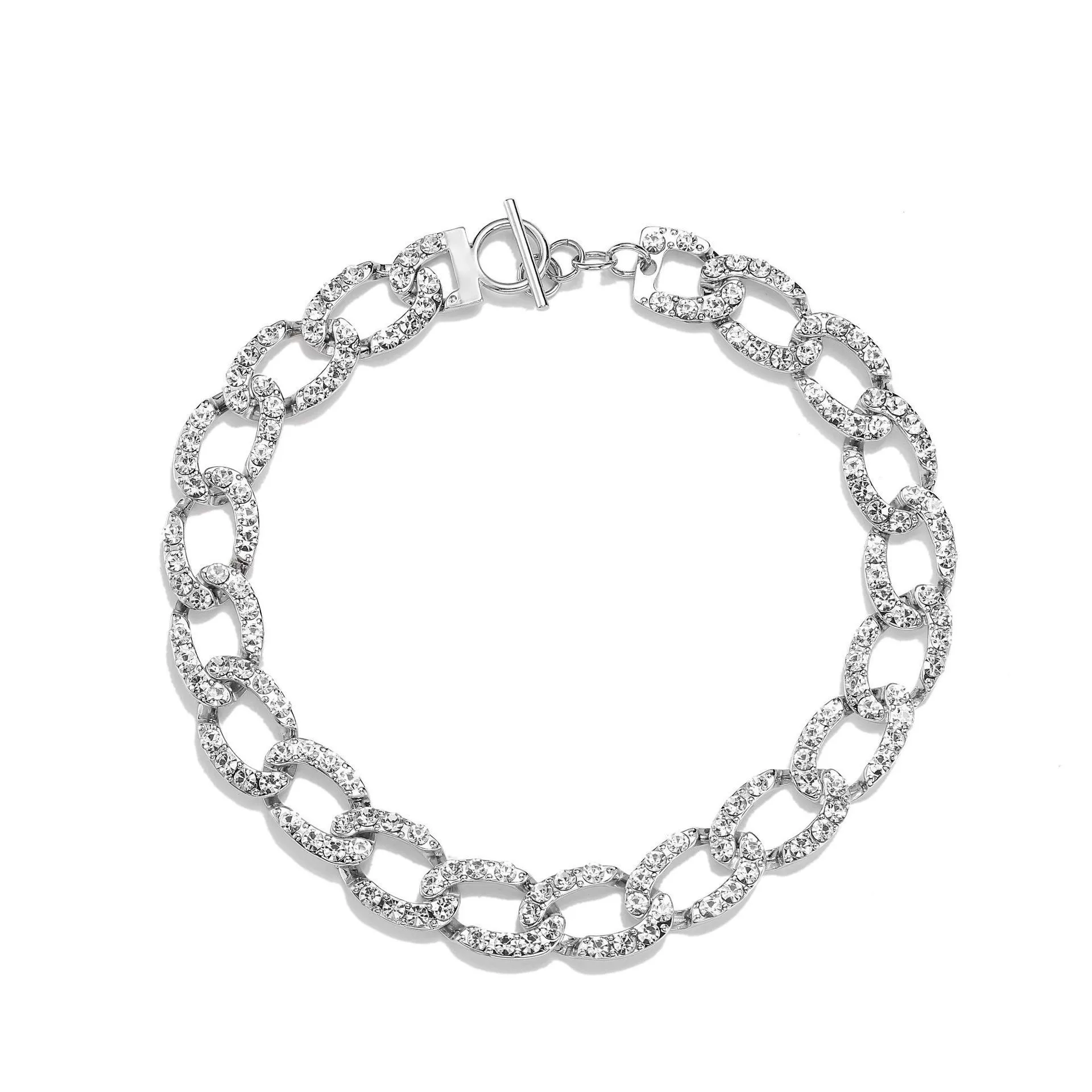 Wholesale Alloy Ochain Necklace With Mixed Gem Inlay Electroplating And Geometric Style For Women - Image 5