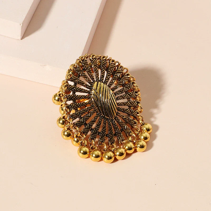 Wholesale Alloy Oval Opening Adjustable Ring Retro Exaggerated Personality Electroplated - Image 3