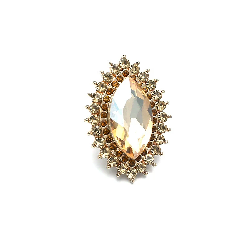 Wholesale Alloy Oval Retro Fashion Exaggerated Luxury Geometric Diamond Open Ring For Unisex And Women - Image 9