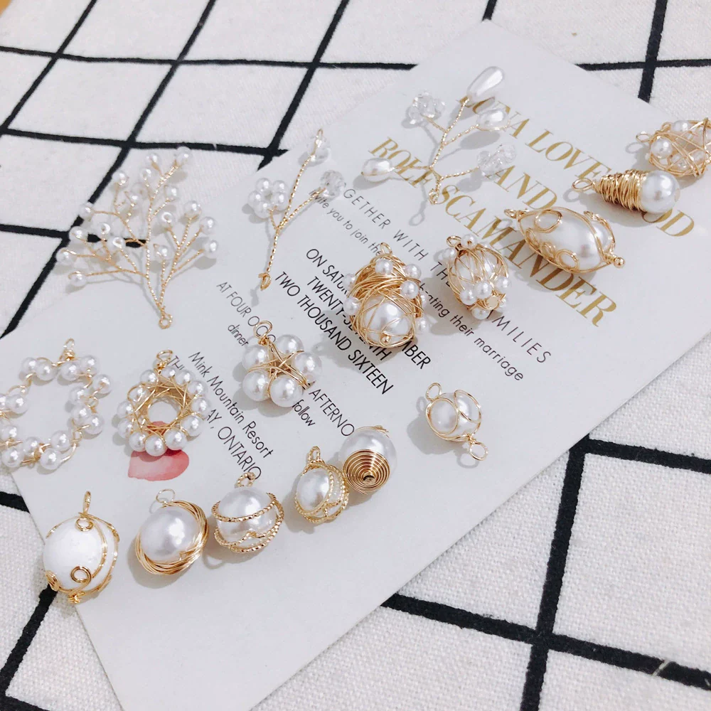 Wholesale Alloy Pearl Tassel Pendant Earrings Jewelry Accessories - Image 3