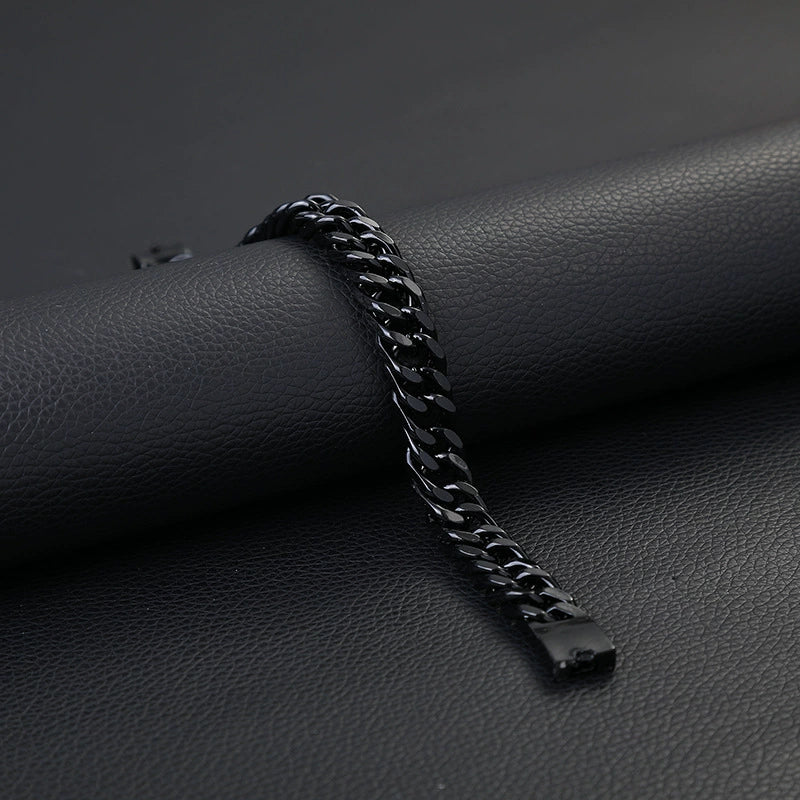 Wholesale Alloy Plated 18K Real Gold Exaggerated Rhombus Men's Electroplated Double Buckle Bracelet - Image 3