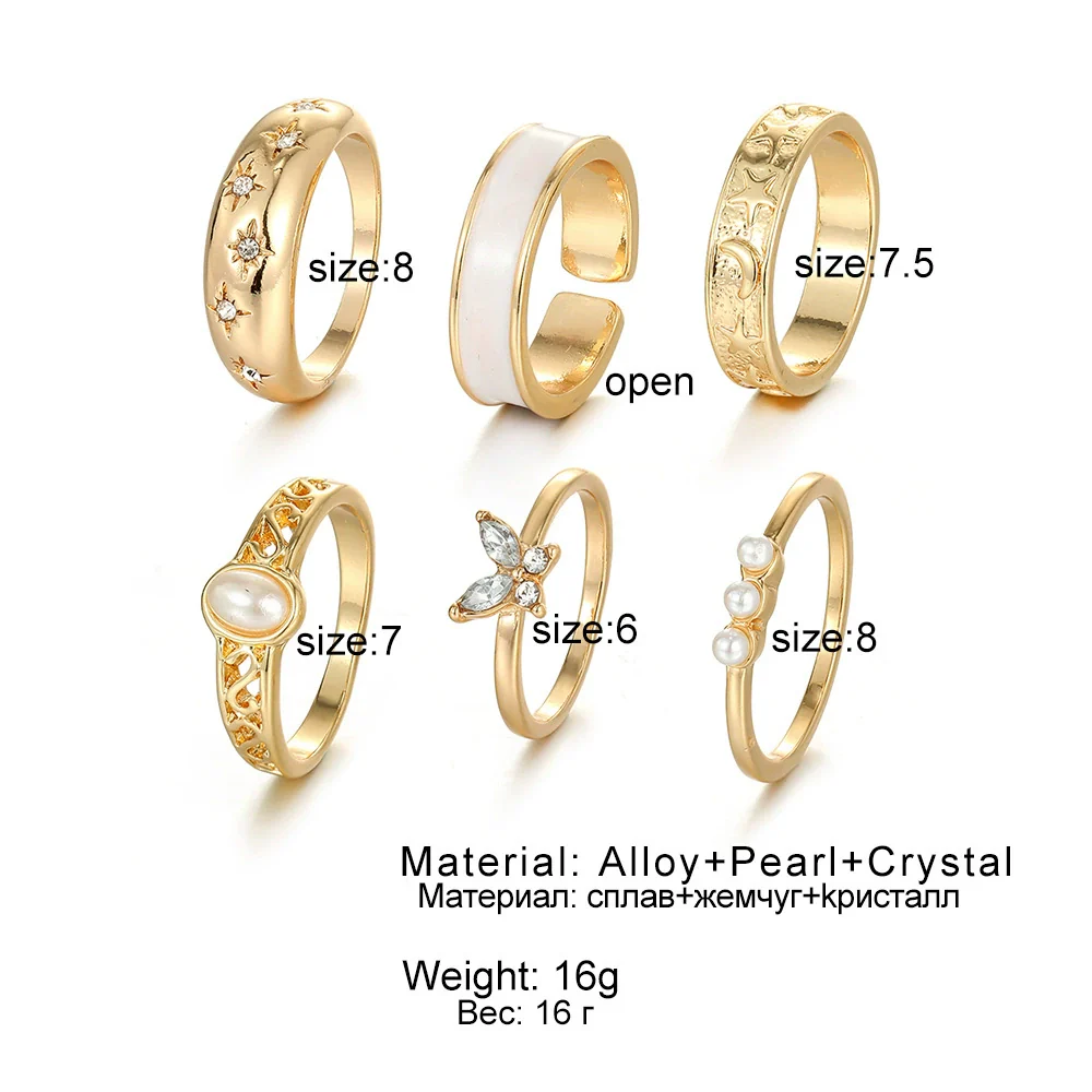 Wholesale Alloy Retro Geometric Animal Style Oil Dripping Butterfly Ring Set With Electroplating For Women - Image 5