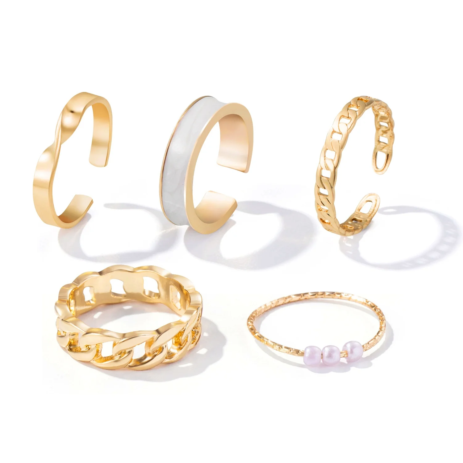 Wholesale Alloy Retro Geometric Animal Style Oil Dripping Butterfly Ring Set With Electroplating For Women - Image 7