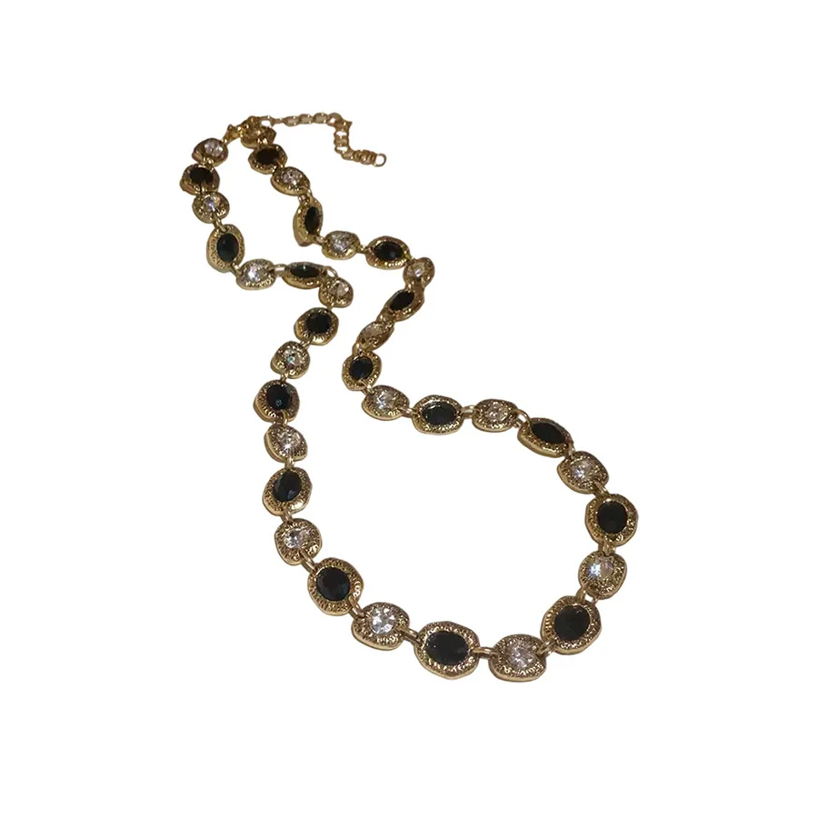 Wholesale Alloy Retro Geometric Oval Tassel Earrings Necklace Bracelet Electroplated - Image 5