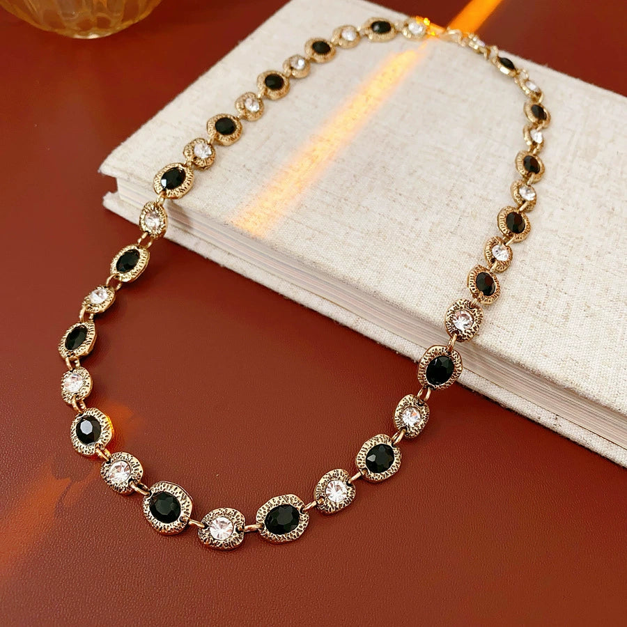 Wholesale Alloy Retro Geometric Oval Tassel Earrings Necklace Bracelet Electroplated - Image 8