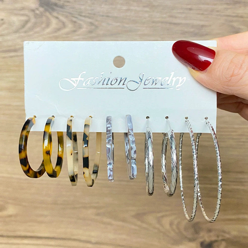 Wholesale Alloy Retro Geometric Square Women's Earrings Set With Pearls - Image 21