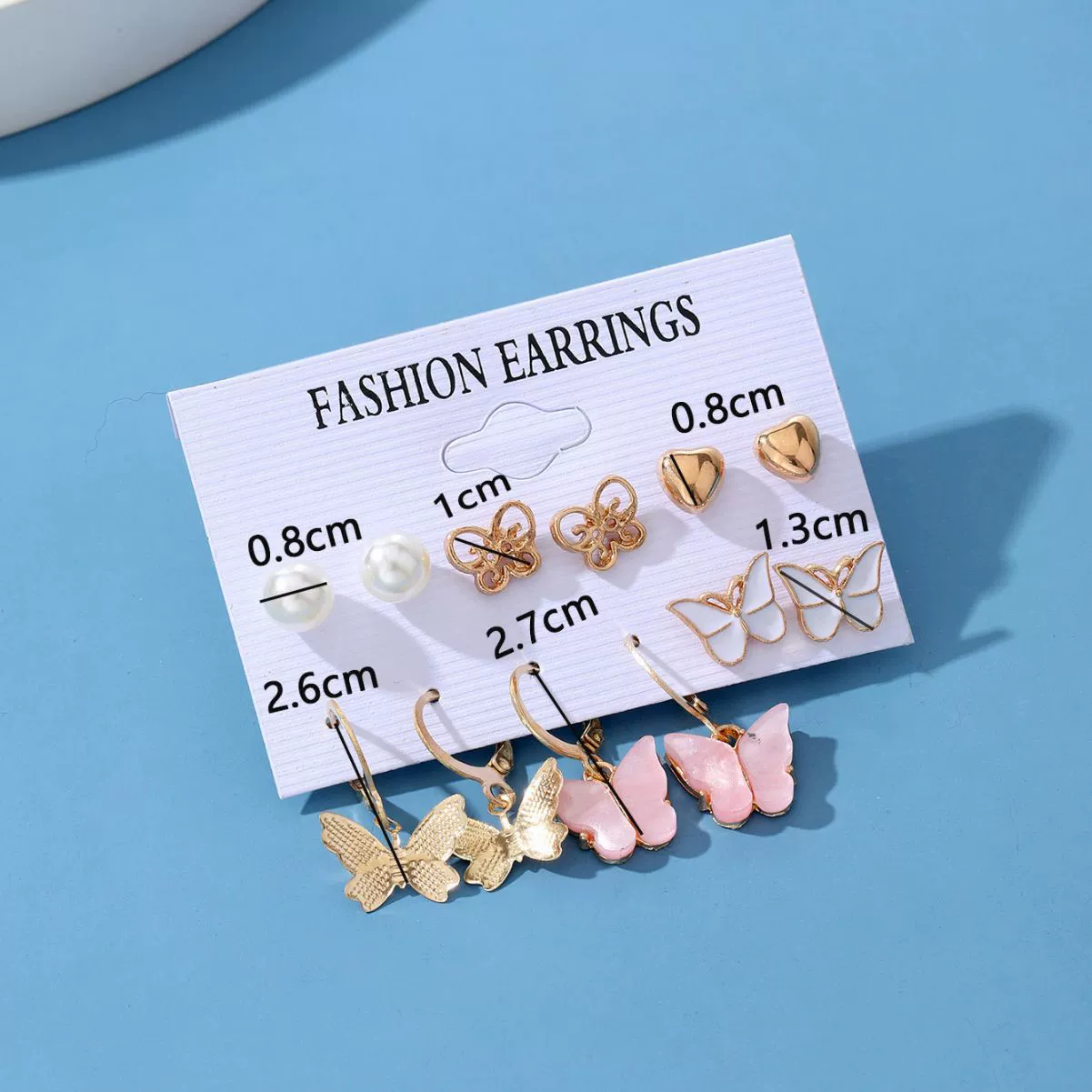 Wholesale Alloy Retro Simple Pearl Love Butterfly Geometric Earrings For Women - Image 4