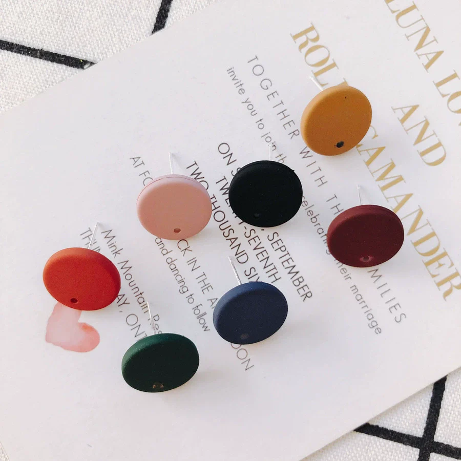Wholesale Alloy Round Earrings With Spray Paint And Baking Paint Treatment Diy Jewelry Accessories - Image 2
