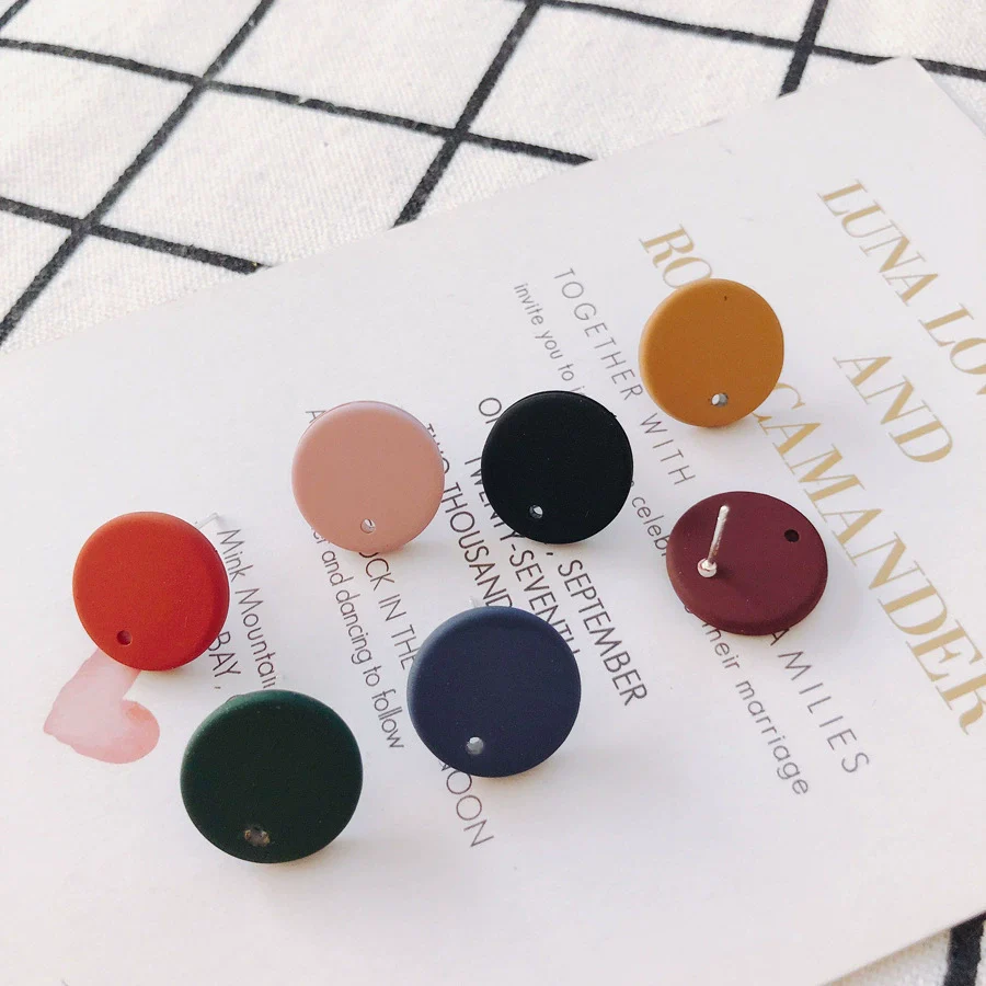 Wholesale Alloy Round Earrings With Spray Paint And Baking Paint Treatment Diy Jewelry Accessories - Image 3