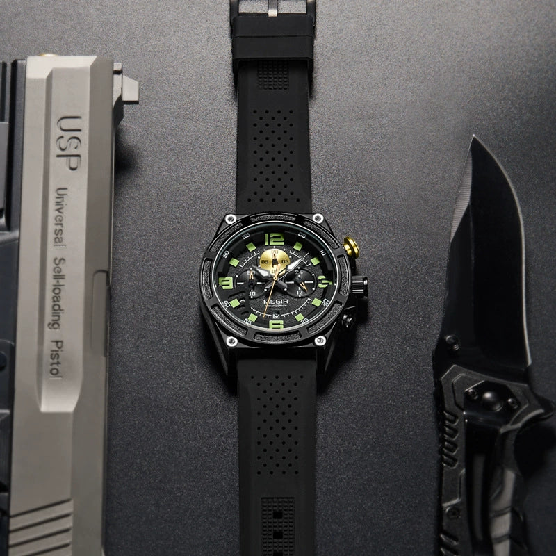 Wholesale Alloy Sports Multifunctional Luminous Waterproof Quartz Watch For Men With Round Dial - Image 3