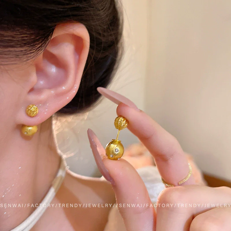 Wholesale Alloy Star Stud Earrings For Women Gold Brushed Electroplated Minimalist Jewelry