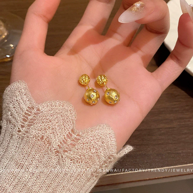 Wholesale Alloy Star Stud Earrings For Women Gold Brushed Electroplated Minimalist Jewelry - Image 2