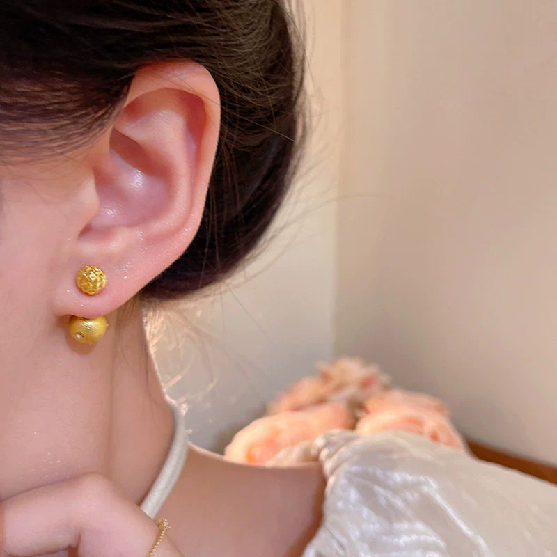 Wholesale Alloy Star Stud Earrings For Women Gold Brushed Electroplated Minimalist Jewelry - Image 3