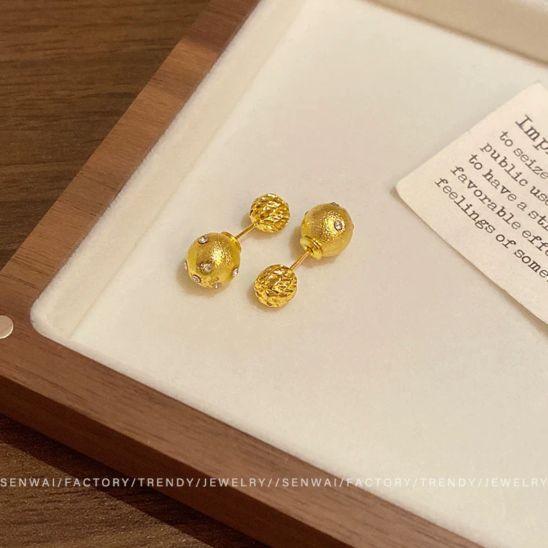 Wholesale Alloy Star Stud Earrings For Women Gold Brushed Electroplated Minimalist Jewelry - Image 4