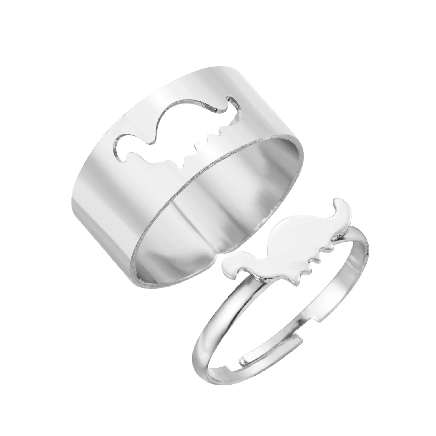Wholesale Alloy Twocolor Gold And Silver Retro Hollow Geometric Fashion Women's Electroplated Ring Set - Image 22