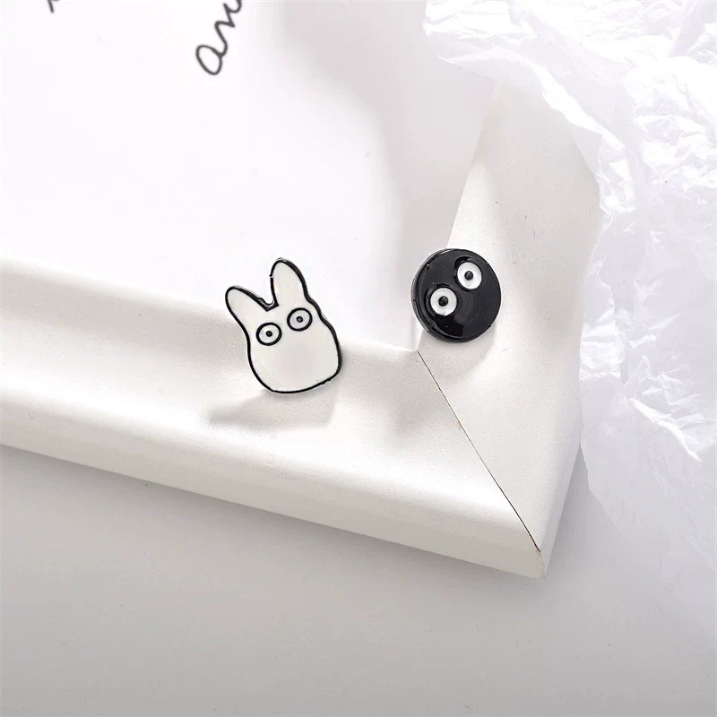 Wholesale Alloy Women's Cartoon Doll Geometric Asymmetric Electroplated Earrings - Image 3
