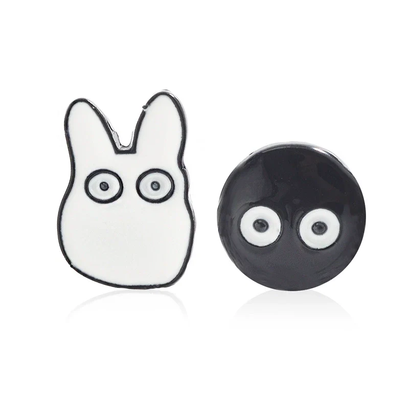 Wholesale Alloy Women's Cartoon Doll Geometric Asymmetric Electroplated Earrings - Image 5