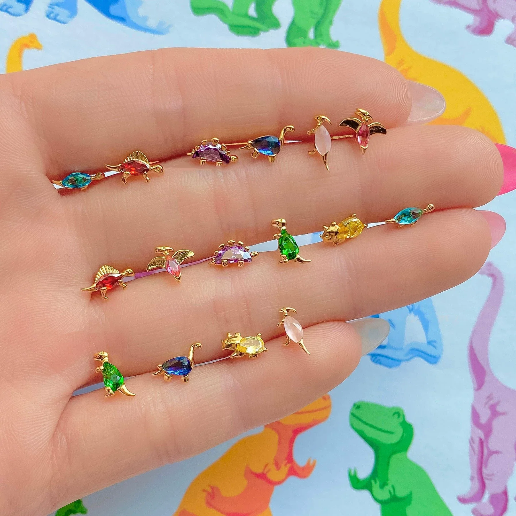 Wholesale Animal Style Zircon Earrings For Women Environmental Protection Copper With 925 Silver Needle And Real Gold Plating