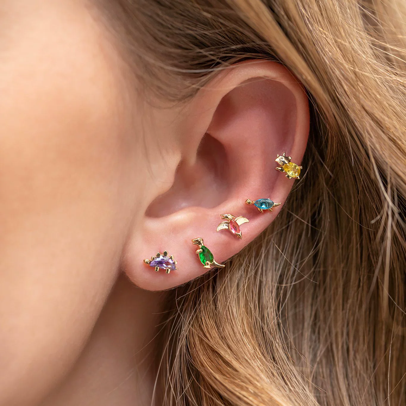 Wholesale Animal Style Zircon Earrings For Women Environmental Protection Copper With 925 Silver Needle And Real Gold Plating - Image 3