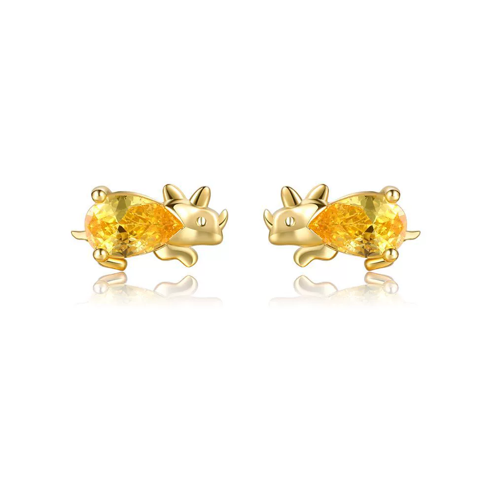 Wholesale Animal Style Zircon Earrings For Women Environmental Protection Copper With 925 Silver Needle And Real Gold Plating - Image 9