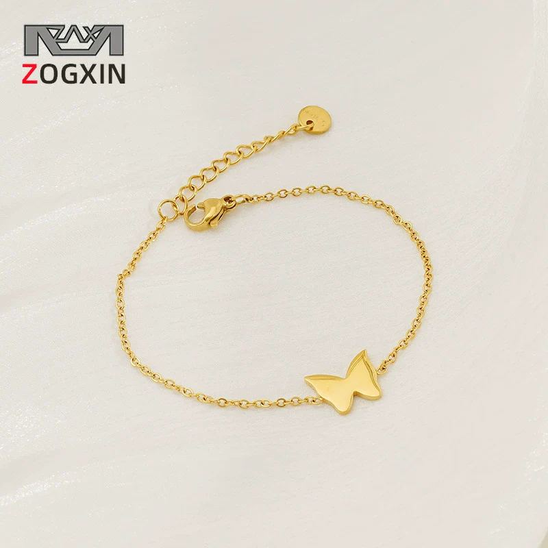 Wholesale Animals Style 316L Stainless Steel Goldplated Butterfly Bracelet For Women