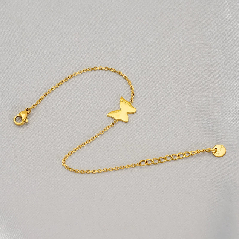 Wholesale Animals Style 316L Stainless Steel Goldplated Butterfly Bracelet For Women - Image 2