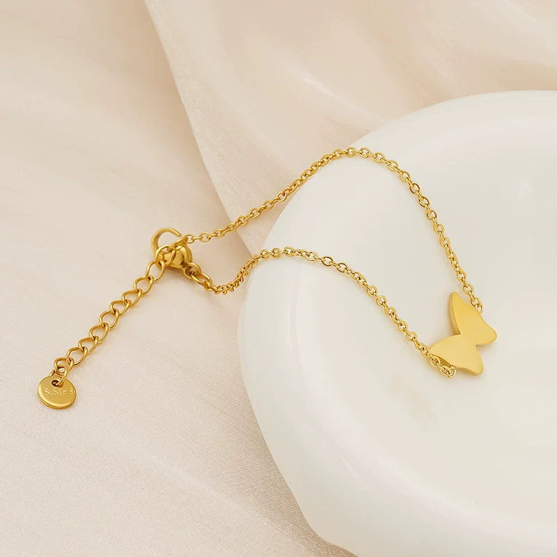 Wholesale Animals Style 316L Stainless Steel Goldplated Butterfly Bracelet For Women - Image 3