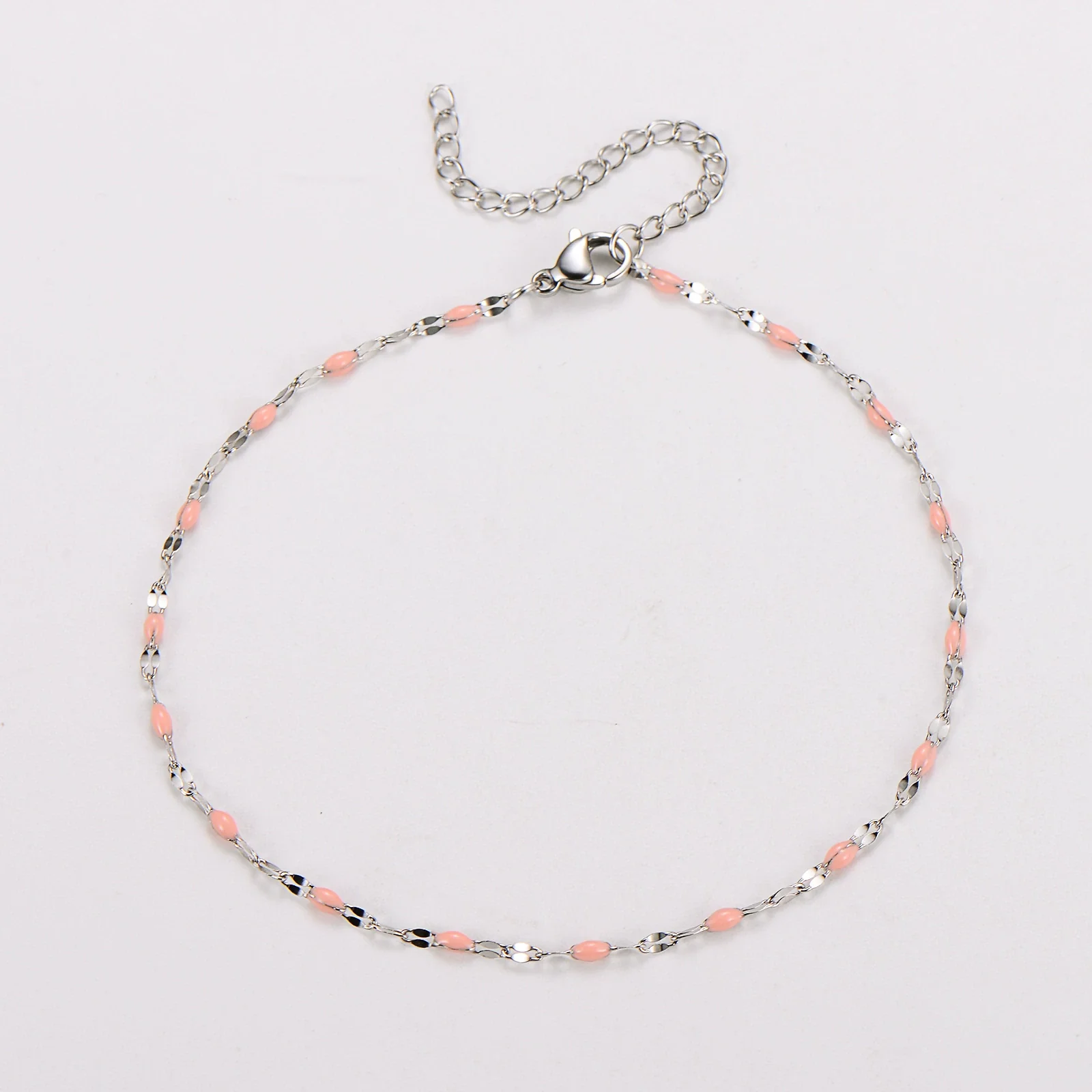 Wholesale Anklet Stainless Steel Geometric Ushaped Electroplated Lip Chain For Women - Image 12