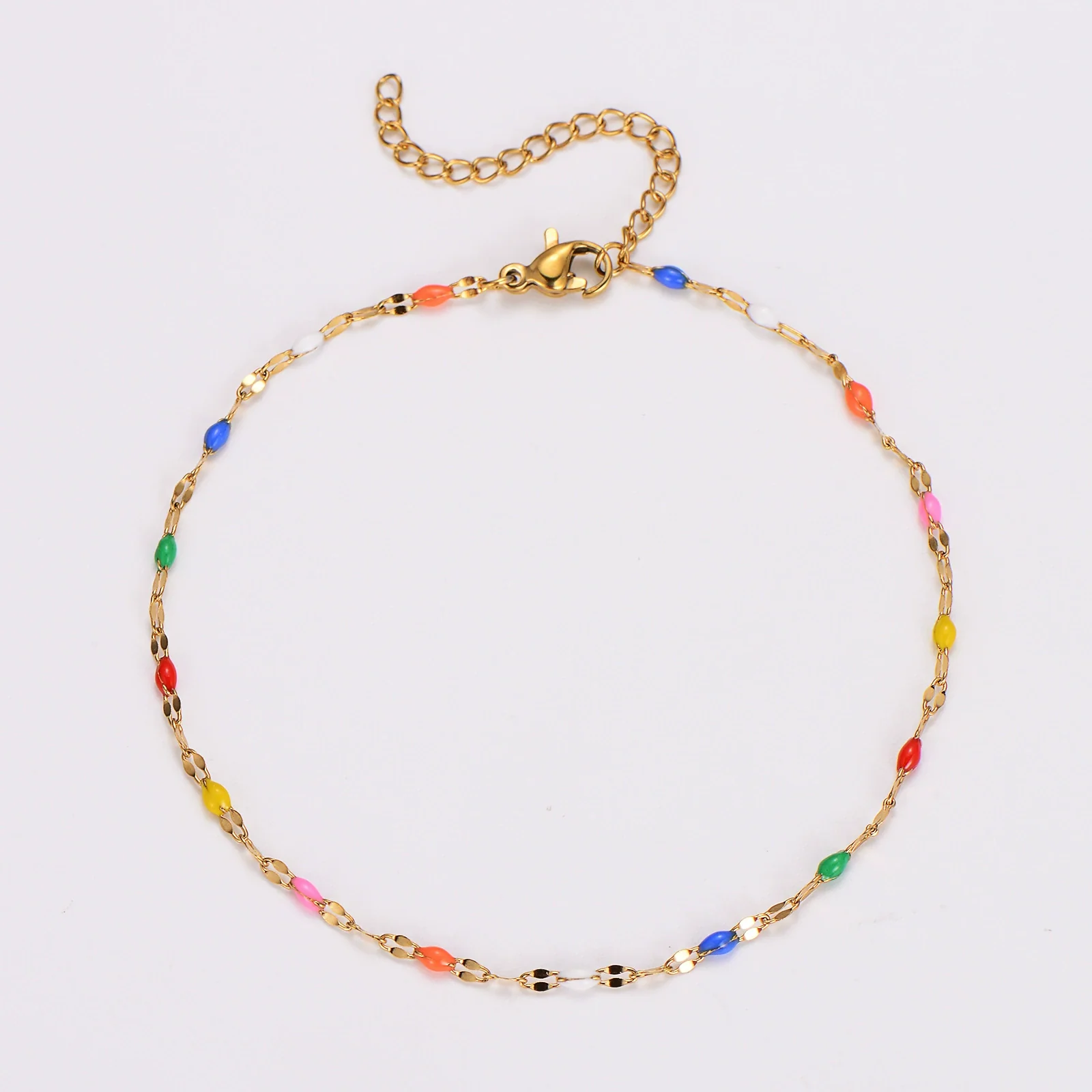 Wholesale Anklet Stainless Steel Geometric Ushaped Electroplated Lip Chain For Women - Image 15