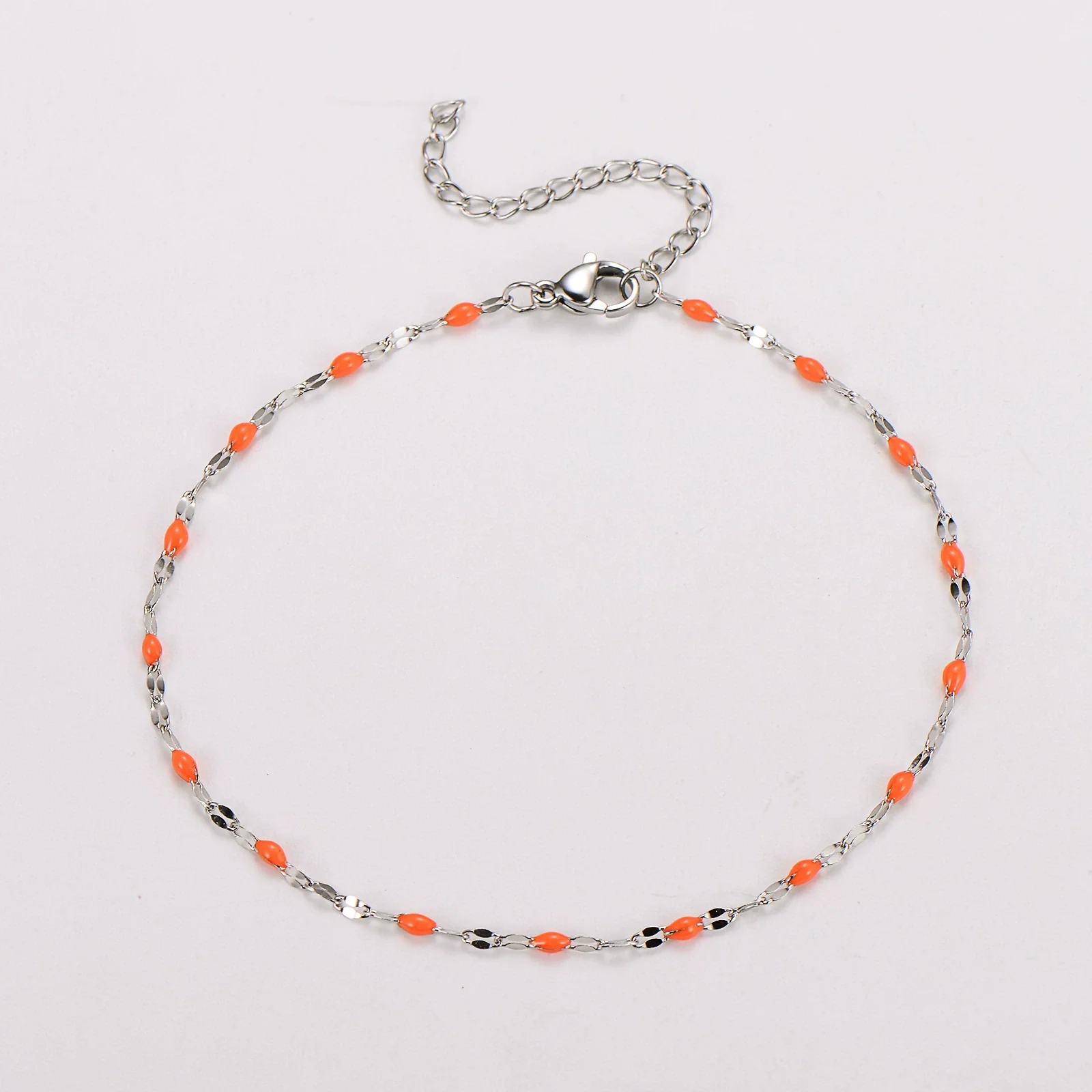 Wholesale Anklet Stainless Steel Geometric Ushaped Electroplated Lip Chain For Women - Image 16